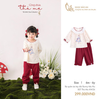 NGỌC BẢO AN KIDS (6M-7Y) Bộ Quần Áo Dài Tay Bé Gái Chất Vải Cotton Thoáng Mát, Co Giãn Tốt Cho Bé Từ 8kg5 đến 25kg