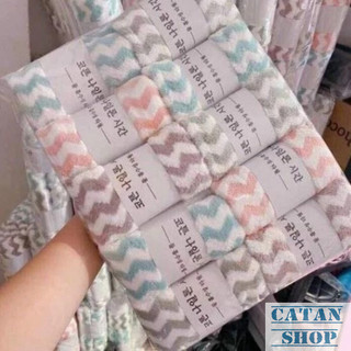 Khăn Lau Mặt Chất Liệu Cotton Mềm Mại Thấm Hút Thiết Kế Sọc Màu Phong Cách Hàn Quốc Xinh Xắn