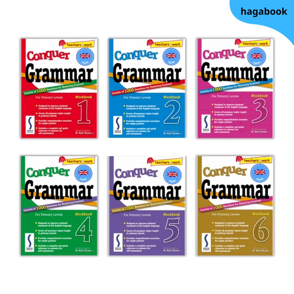 Sách - Conquer Grammar for Primary - Level 1,2,3,4,5,6 - Bản in đen ...