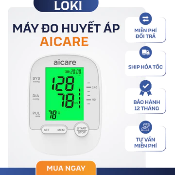 Máy Đo Huyết Áp Bắp Tay AICARE X5 Chính Hãng – Có Giọng Nói Tiếng Việt, Màn Hình Lớn, Dễ Đọc, Đo Nhanh, Chính Xác.