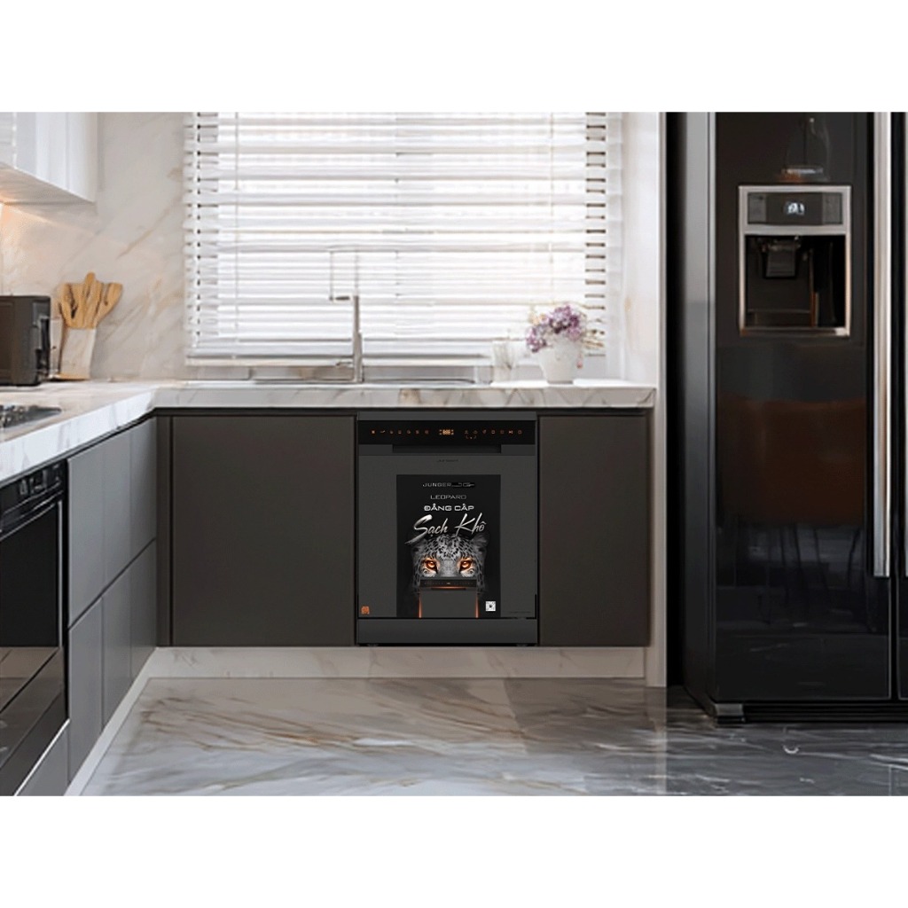 Máy Rửa Chén Bát Junger JG Leopard DWJ-183-VG - 15 Bộ Rửa AI, Có Sấy Độc Lập