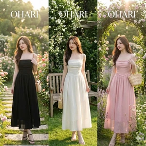 Váy 2 dây cúp ngực dáng dài, váy đi biển nhiều màu trẻ trung siêu xinh thoải mái Ohari