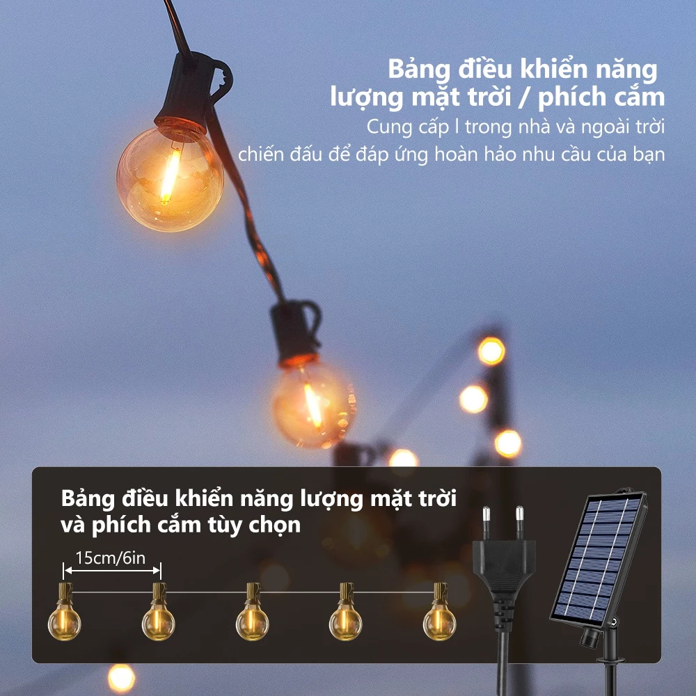 Qimedo Đèn Sân Ngoài Trời LED Năng Lượng Mặt Trời 7WĐèn Trang Trí Sân Vườn Chống Nước Tiết Kiệm Điện
