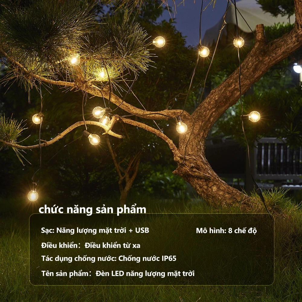 Qimedo Đèn Sân Ngoài Trời LED Năng Lượng Mặt Trời 7WĐèn Trang Trí Sân Vườn Chống Nước Tiết Kiệm Điện