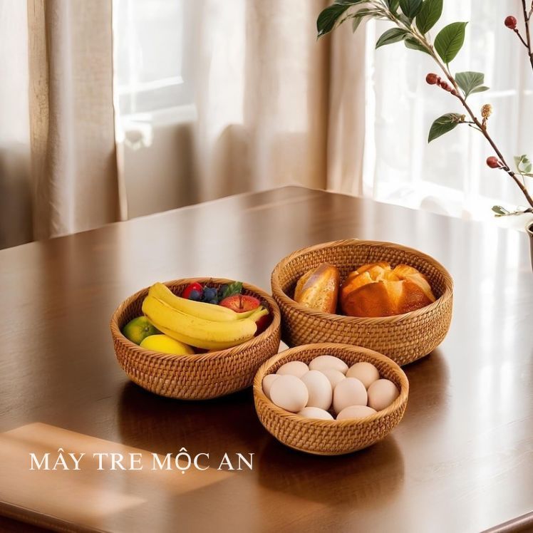 Khay Mây, Giỏ Mây Tre Đan Đa Năng Trang Trí Tết, Cưới Hỏi, Decor Nhà – Mây Tre Mộc An