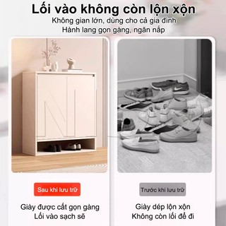 Nido Tủ Giày Nhiều Ngăn HOT Thiết Kế Thông Minh 4 Cánh Chất Liệu MDF Cao Cấp Gọn Nhẹ Hiện Đại