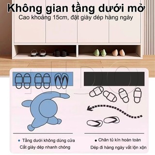 Nido Tủ Giày Nhiều Ngăn HOT Thiết Kế Thông Minh 4 Cánh Chất Liệu MDF Cao Cấp Gọn Nhẹ Hiện Đại