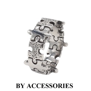 Nhẫn nam unisex titan kiểu mảnh ghép nối vòng retro không gỉ MR2603 BY ACCESSORIES