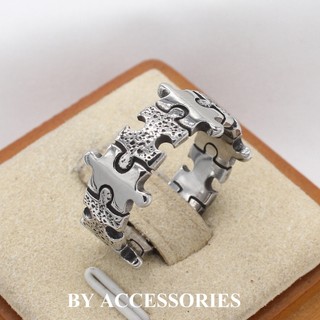 Nhẫn nam unisex titan kiểu mảnh ghép nối vòng retro không gỉ MR2603 BY ACCESSORIES