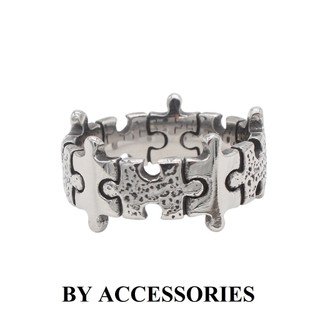 Nhẫn nam unisex titan kiểu mảnh ghép nối vòng retro không gỉ MR2603 BY ACCESSORIES