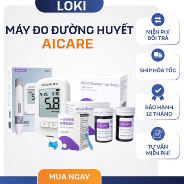 Combo Máy Đo Đường Huyết ACCU AICARE W33 Chính Hãng, Máy Test Đường Huyết Tại Nhà, Tặng Que Thử Và Kim Chích Máu.