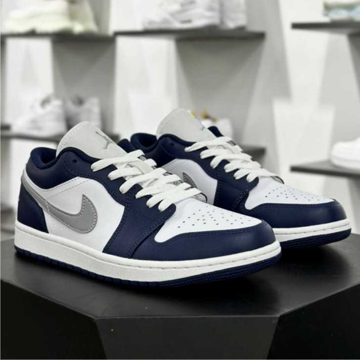 (Tăng 1 size) Giày Thể Thao Cổ Thấp, Giày Sneaker Navy Sọc Xám Phong Cách Thời Trang Nam Nữ
