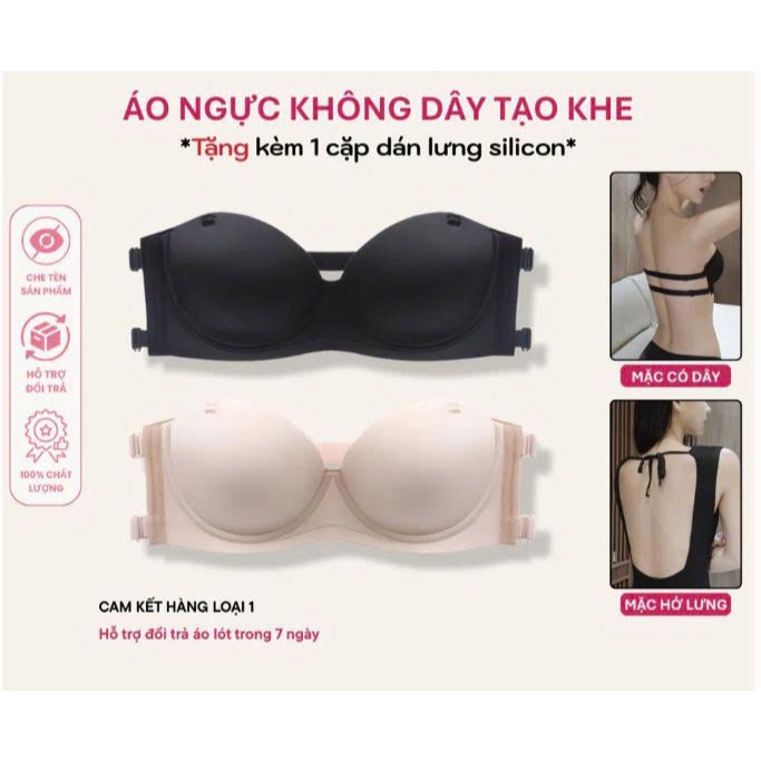 [Peinn] Áo Cúp Ngực Không Dây Chống Tụt Chất Su Kèm Phụ Kiện Mặc Nhiều Kiểu - Eva 018 ALC45