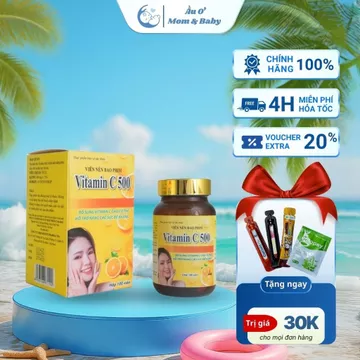 VITAMIN C 500MG + RUTIN - TĂNG CƯỜNG ĐỀ KHÁNG, GIẢM CHẢY MÁU CHÂN RĂNG - Hộp 100 viên