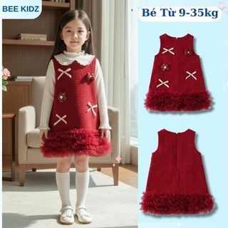 [ BST VÁY SINH NHẬT ĐỎ]Váy Cho Bé Gái, Váy Công Chúa Phong Cách Tiểu Thư Chất Liệu Mềm Mại
