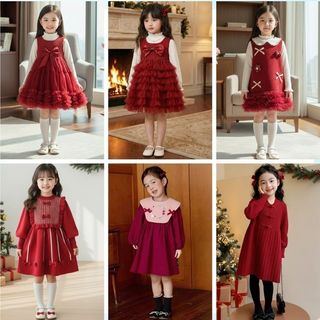 [ BST VÁY SINH NHẬT ĐỎ]Váy Cho Bé Gái, Váy Công Chúa Phong Cách Tiểu Thư Chất Liệu Mềm Mại