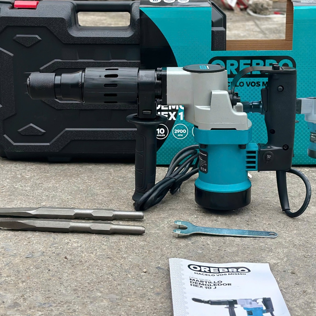 Máy Chuyên Đục OREBRO DEM - 45HEX Công Suất 1500W Tặng Kèm 2 Mũi Chuyên Đục Bảo Hành 6 Tháng