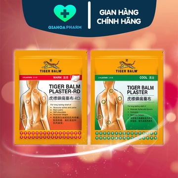 Miếng cao dán thảo dược Tiger Balm Plaster RD giúp giảm đau, nhức mỏi cơ, lưng, vai, cứng cổ, bong gân, hiệu quả kéo dài