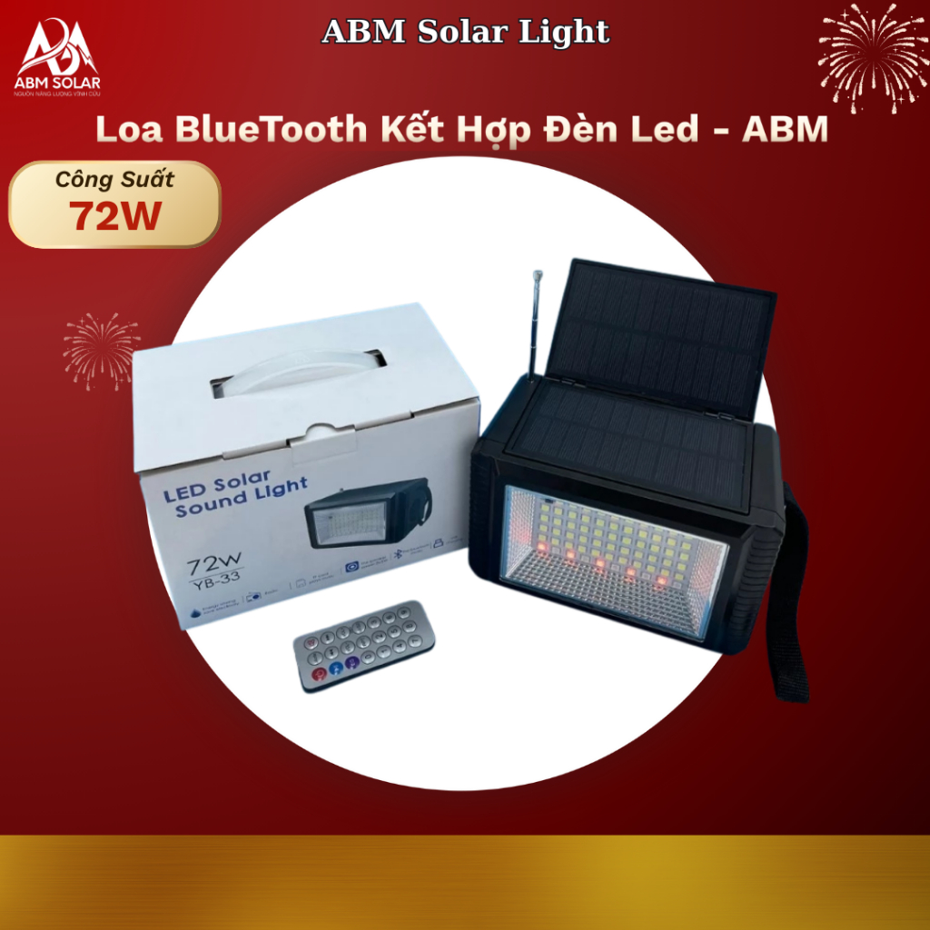 Loa Bluetooth Kết Hợp Đèn LED Sử Dụng Năng Lượng Mặt Trời ,Tích Điện Mini Cầm Tay, Âm Thanh Lớn, Sạc Dự Phòng