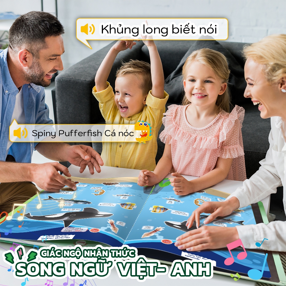 sách học tiếng anh biết nói điểm đọc đồ chơi trí tuệ cho bé 4-10 tuổi có âm thanh song ngữ