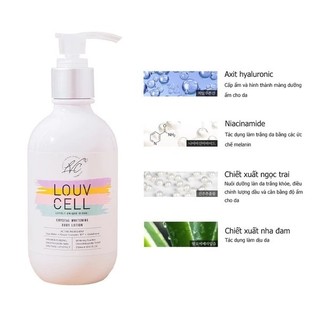 Kem dưỡng trắng body Louv Cell Lotion Louv Cell dưỡng thể Louv Cell nâng tone da 250ml - Kosmi Beauty
