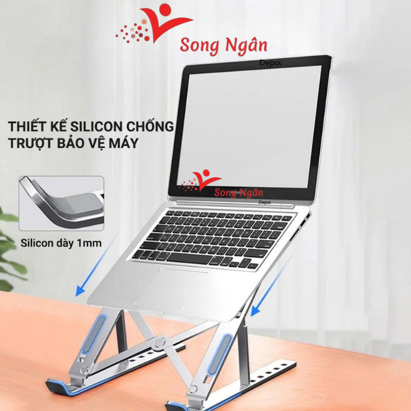 Giá Đỡ Laptop Nhôm Cao Cấp Điều Chỉnh Độ Cao Gấp Gọn, Tản Nhiệt Tốt Cho Máy Tính