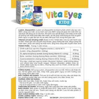Vita Eyes Kids – Viên Nhai Bổ Mắt Cho Trẻ - Hỗ Trợ Cải Thiện Thị Lực, Giảm Mỏi Mắt