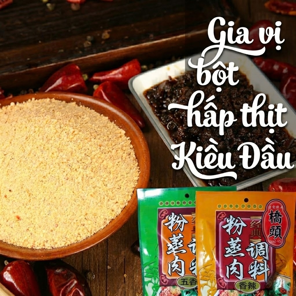 Gia Vị Bột Hấp Thịt Kiều Đầu Trùng Khánh 220g - Bột Làm Thịt Hấp, Sườn Hấp Ngũ Vị Hương/Cay Nồng Đậm Đà Luka Food