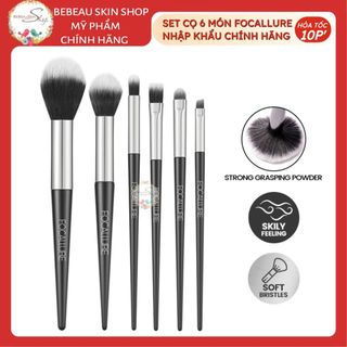 Set 6 cọ trang điểm FOCALLURE lông mềm tiện lợi đa năng nhỏ gọn nhập khẩu chính hãng - Bebeau