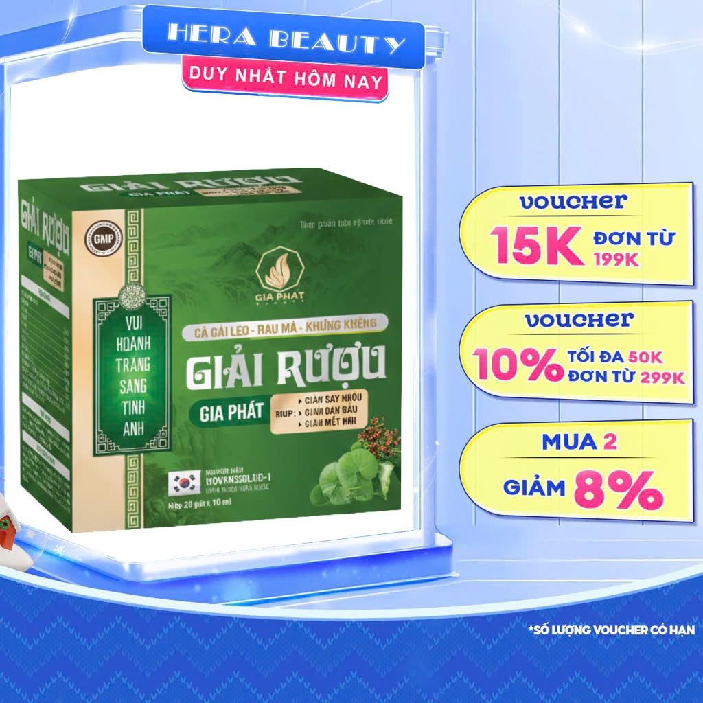 GIA PHÁT - Hỗ trợ giải độc gan, hỗ trợ giảm buồn nôn, mệt mỏi do uống nhiều bia rượu