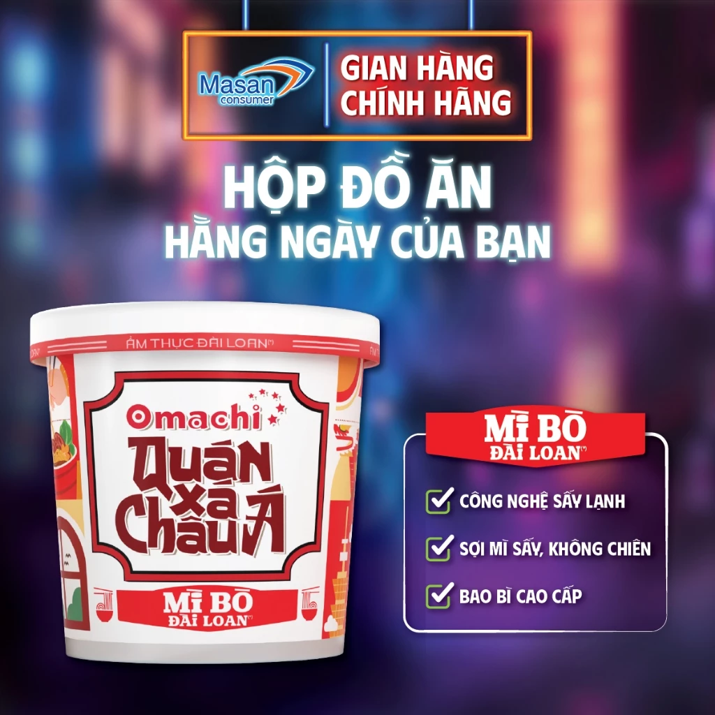 [Chọn món] Combo 5 Hộp Mì Omachi Quán Xá Châu Á