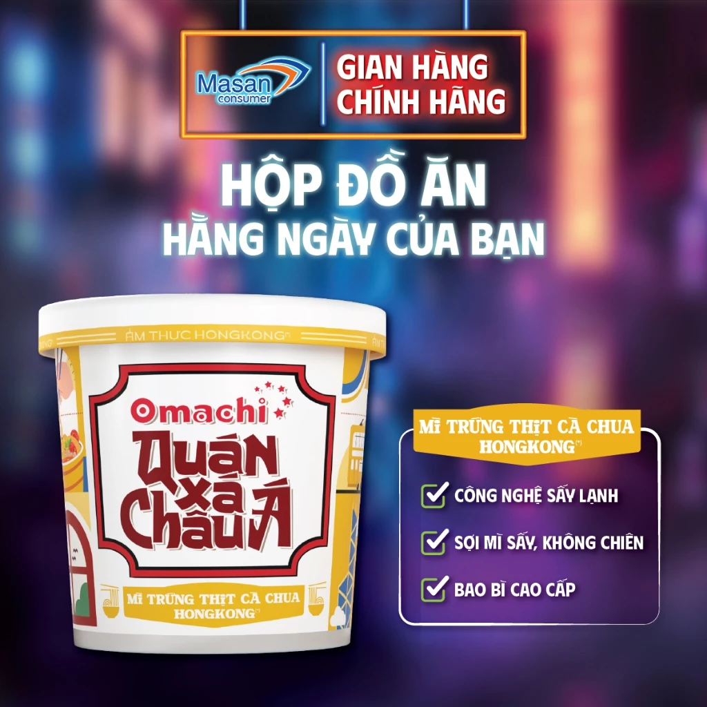 [Chọn món] Combo 5 Hộp Mì Omachi Quán Xá Châu Á