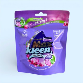 Combo 2 Túi Viên giặt xả 2 trong 1 Maxkleen- Túi 4 viên (hàng khuyến mãi)