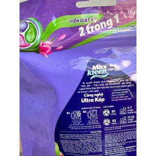 Combo 2 Túi Viên giặt xả 2 trong 1 Maxkleen- Túi 4 viên (hàng khuyến mãi)