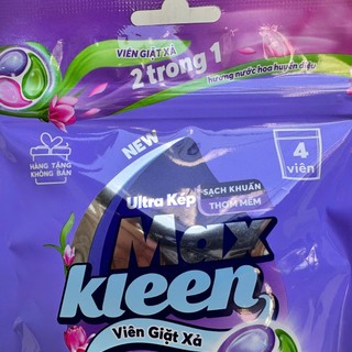 Combo 2 Túi Viên giặt xả 2 trong 1 Maxkleen- Túi 4 viên (hàng khuyến mãi)