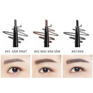 Chì kẻ lông mày FOCALLURE 2 đầu bền màu không thấm nước sắc nét dễ kể nhập khẩu chính hãng - Bebeau