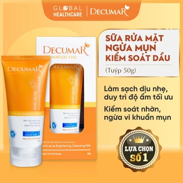 Decumar - Sữa rửa mặt làm sạch sâu, sáng da, ngừa mụn, giảm sưng đỏ, mờ thâm (Tuýp 50gr)