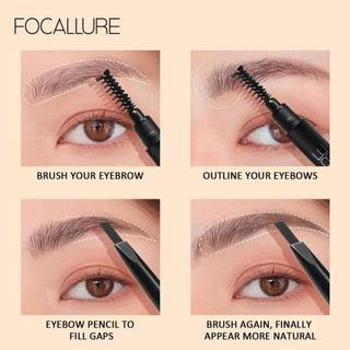 Chì kẻ lông mày FOCALLURE 2 đầu bền màu không thấm nước sắc nét dễ kể nhập khẩu chính hãng - Bebeau