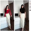 Chân váy chấm bi dài 90cm dáng suông chất mềm cho nữ M780