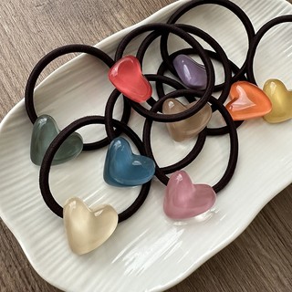 Cột tóc đơn giản acrylic hình trái tim cao su dây buộc tóc phụ kiện phụ nữ OCT_0005