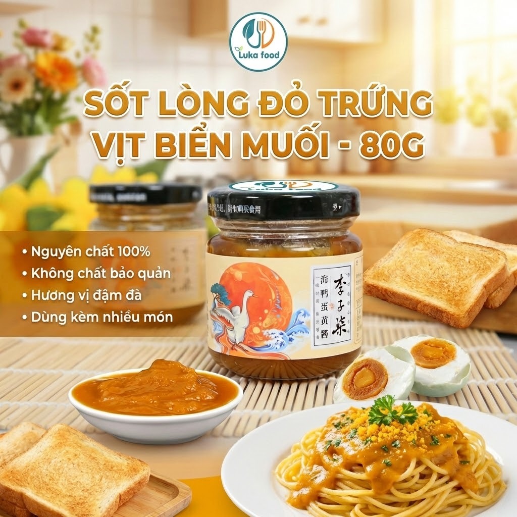 Sốt Trứng Muối Lý Tử Thất 80g - Sốt Trứng Vịt Biển Vị Kim Sa Béo Ngậy, Thơm Béo Dùng Ăn Cơm, Phết Bánh Mì Luka Food