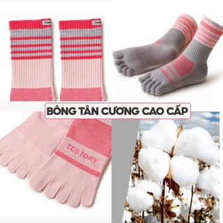 Tất vớ xỏ ngón nữ nam chạy bộ chạy trail leo núi chống phồng rộp chân công nghệ Coolmax thoáng khí nhanh khô TOSON STORY