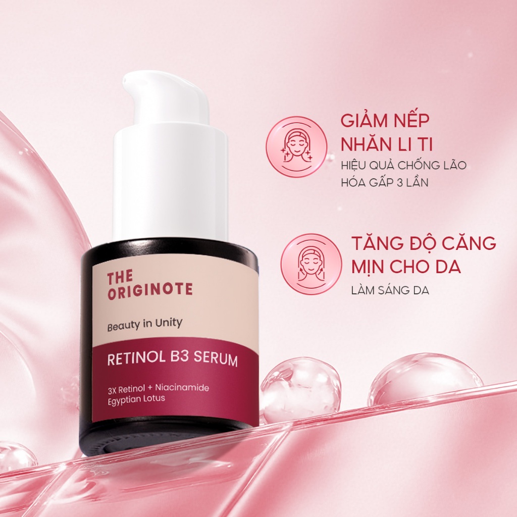 Retinol Serum The Originote dưỡng ẩm làm săn chắc làm đầy làm mịn màng đều màu da chống lão hoá tinh chất 20ml