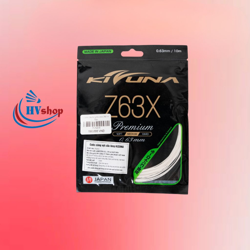 Dây cước căng vợt cầu lông Kizuna Z63X dòng cước mềm với khả năng trợ lực vượt trội - HVShop