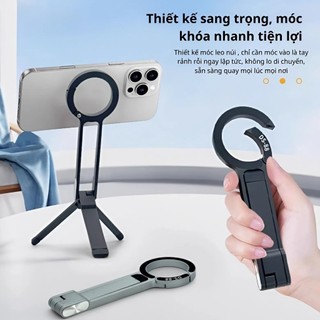 Giá Đỡ Điện Thoại Gấp Gọn Đa Năng – Tripod Mini Móc Leo Núi, Hít Từ Tính 2 Mặt, Xoay Linh Hoạt