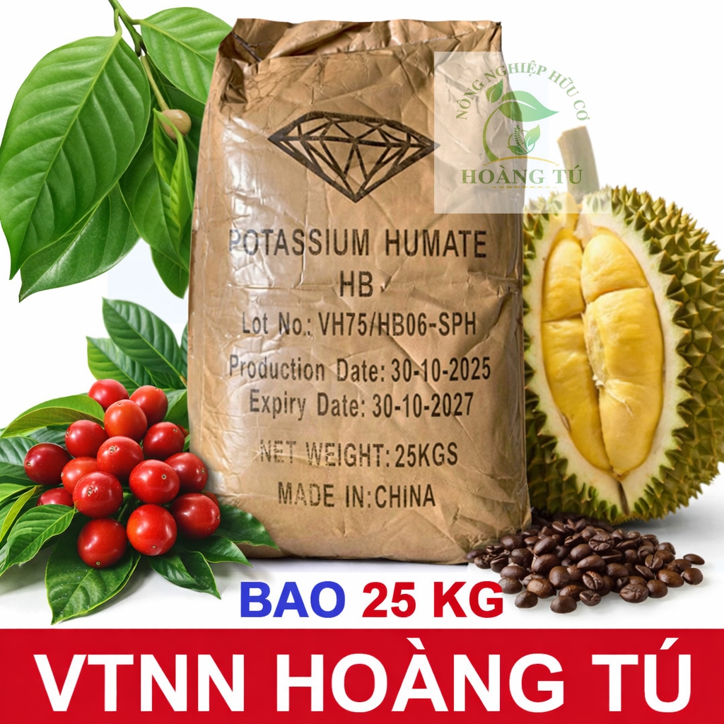 Humic CHINA Dạng Bột Tan 100% Bao 25 KG – Axit Humic 75–80% Cao Cấp ...