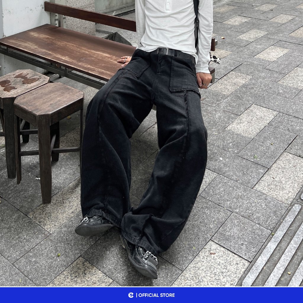 (CÒN SIZE M) Quần jeans Side WalkQuần jeans ống rộng nam nữ quần bò Local Brand Chính Hãng City Cycle