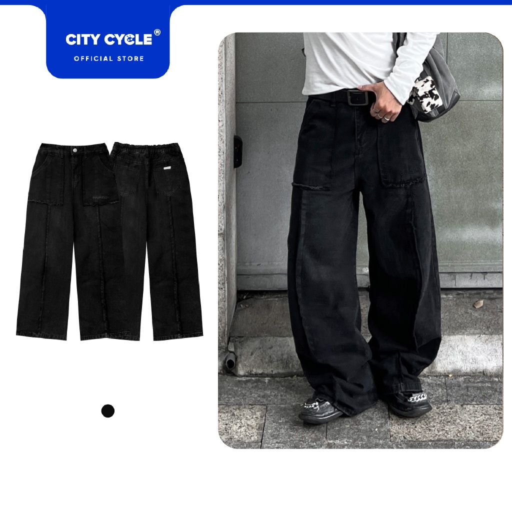(CÒN SIZE M) Quần jeans Side WalkQuần jeans ống rộng nam nữ quần bò Local Brand Chính Hãng City Cycle