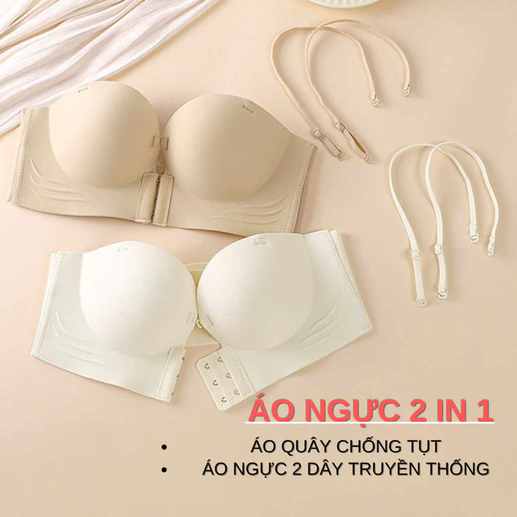 [Peinn] Áo lót, áo ngực Nữ,chống tụt Cài Trước đệm dày 5cm, siêu nâng, tạo khe, mặc váy đầm, cúp, hở vai 946 ALC60