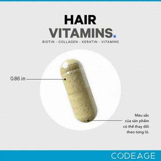 [LIVE] Viên Uống Bảo Vệ Sức Khỏe Cho Tóc Codeage Hair, hộp nhập khẩu 120 viên